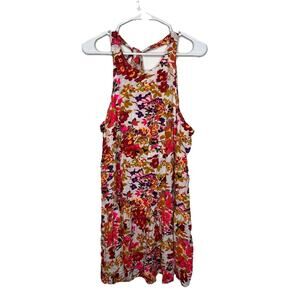Floral Halter Summer Dress - Pink & Multi